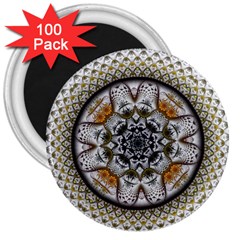 Medallion Fractal Digital Art 3  Magnets (100 pack)