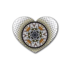 Medallion Fractal Digital Art Heart Coaster (4 pack) 