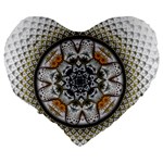 Medallion Fractal Digital Art Large 19  Premium Heart Shape Cushions Back