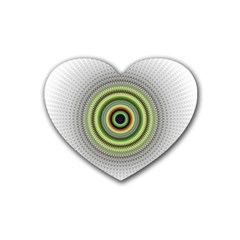 Fractal Mandala White Background Heart Coaster (4 Pack)  by Pakrebo