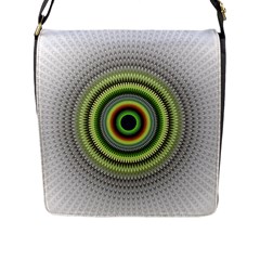 Fractal Mandala White Background Flap Closure Messenger Bag (l) by Pakrebo