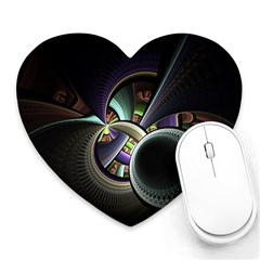 Fractal Fractal Art Multi Color Heart Mousepads by Pakrebo