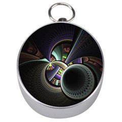 Fractal Fractal Art Multi Color Silver Compasses