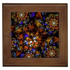 Fractal Spiral Flowers Pattern Framed Tiles by Pakrebo