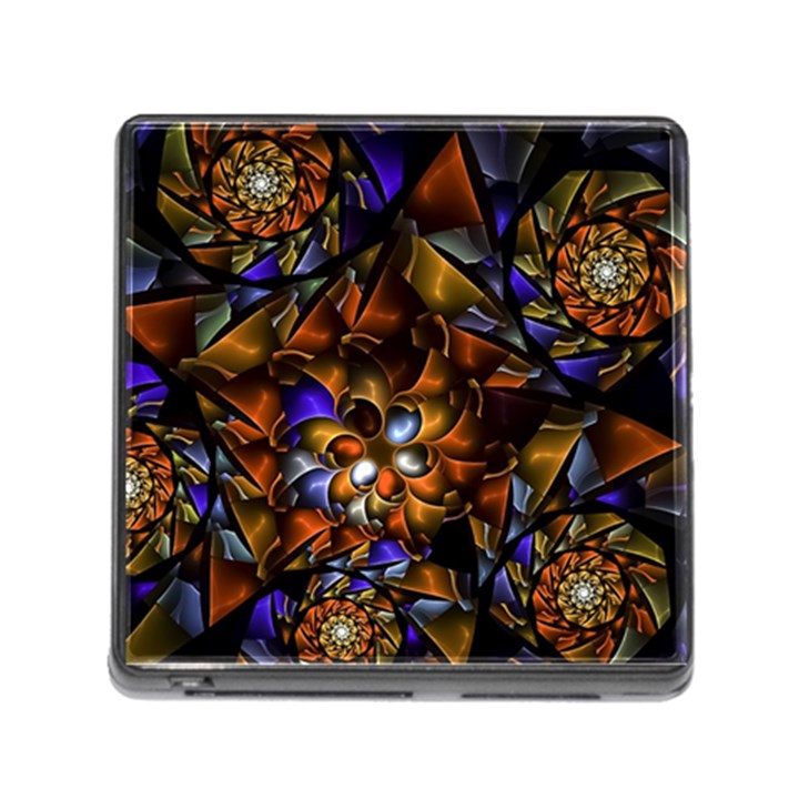 Fractal Spiral Flowers Pattern Memory Card Reader (Square 5 Slot)