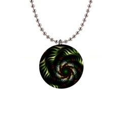 Fractal Christmas Colors Christmas 1  Button Necklace by Pakrebo