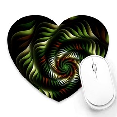 Fractal Christmas Colors Christmas Heart Mousepads by Pakrebo