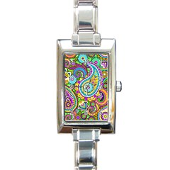 Paisley 5 Rectangle Italian Charm Watch by impacteesstreetwearfive