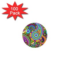 Paisley 5 1  Mini Buttons (100 Pack)  by impacteesstreetwearfive