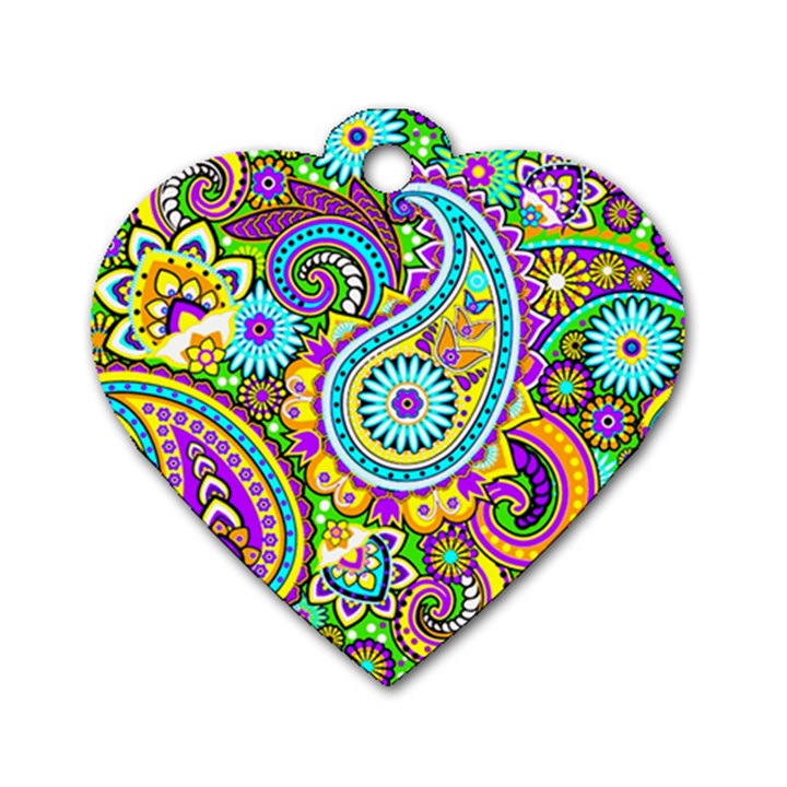 Paisley 5 Dog Tag Heart (Two Sides)