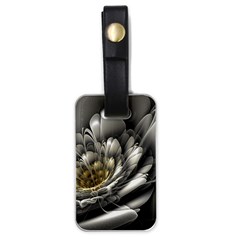 Fractal Silver Flower Bloom Floral Luggage Tag (one Side) by Pakrebo