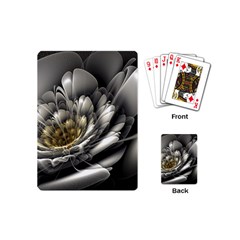 Fractal Silver Flower Bloom Floral Playing Cards Single Design (mini) by Pakrebo