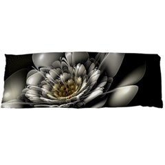 Fractal Silver Flower Bloom Floral Body Pillow Case Dakimakura (two Sides) by Pakrebo