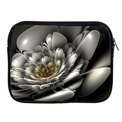 Fractal Silver Flower Bloom Floral Apple Ipad 2/3/4 Zipper Cases by Pakrebo