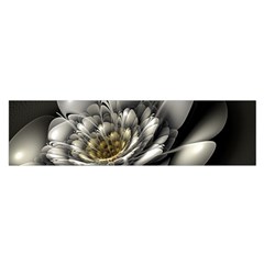 Fractal Silver Flower Bloom Floral Satin Scarf (oblong) by Pakrebo