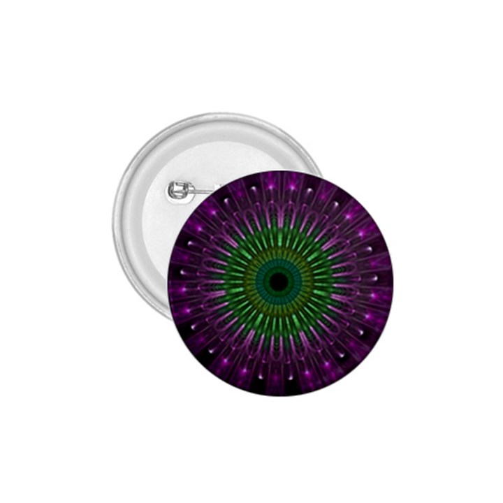 Purple Mandala Fractal Glass 1.75  Buttons