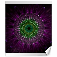 Purple Mandala Fractal Glass Canvas 8  X 10  by Pakrebo