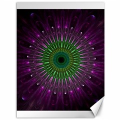 Purple Mandala Fractal Glass Canvas 36  X 48  by Pakrebo