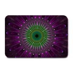 Purple Mandala Fractal Glass Plate Mats by Pakrebo