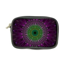 Purple Mandala Fractal Glass Coin Purse by Pakrebo