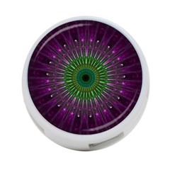 Purple Mandala Fractal Glass 4-port Usb Hub (two Sides) by Pakrebo