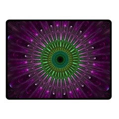 Purple Mandala Fractal Glass Fleece Blanket (small) by Pakrebo