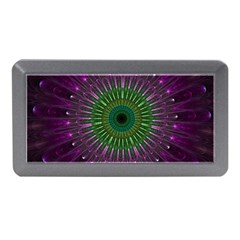 Purple Mandala Fractal Glass Memory Card Reader (mini) by Pakrebo