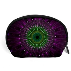 Purple Mandala Fractal Glass Accessory Pouch (large) by Pakrebo