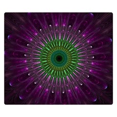 Purple Mandala Fractal Glass Double Sided Flano Blanket (small)  by Pakrebo