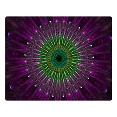 Purple Mandala Fractal Glass Double Sided Flano Blanket (large)  by Pakrebo