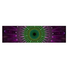 Purple Mandala Fractal Glass Satin Scarf (oblong) by Pakrebo