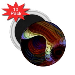 Fractal Colorful Rainbow Flowing 2 25  Magnets (10 Pack)  by Pakrebo