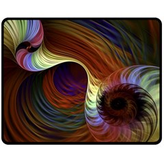 Fractal Colorful Rainbow Flowing Fleece Blanket (medium)  by Pakrebo