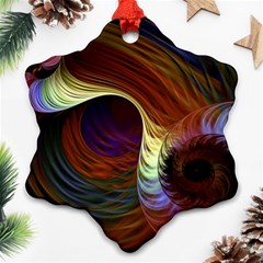 Fractal Colorful Rainbow Flowing Ornament (snowflake) by Pakrebo