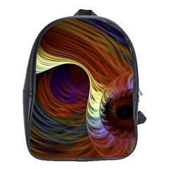 Fractal Colorful Rainbow Flowing School Bag (xl) by Pakrebo