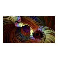 Fractal Colorful Rainbow Flowing Satin Shawl by Pakrebo