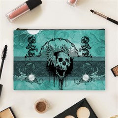 Awesome Skull With Wings Cosmetic Bag (large) by FantasyWorld7