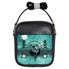 Awesome Skull With Wings Girls Sling Bag by FantasyWorld7