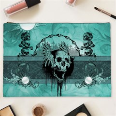 Awesome Skull With Wings Cosmetic Bag (xxl) by FantasyWorld7