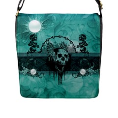 Awesome Skull With Wings Flap Closure Messenger Bag (l) by FantasyWorld7