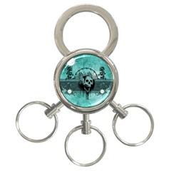 Awesome Skull With Wings 3-ring Key Chain by FantasyWorld7