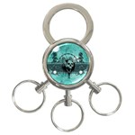 Awesome Skull With Wings 3-Ring Key Chain Front