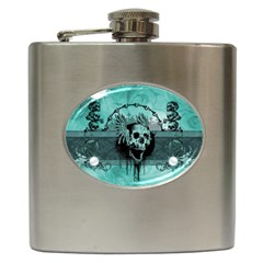 Awesome Skull With Wings Hip Flask (6 Oz) by FantasyWorld7