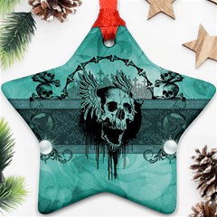 Awesome Skull With Wings Star Ornament (two Sides) by FantasyWorld7