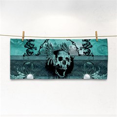 Awesome Skull With Wings Hand Towel by FantasyWorld7