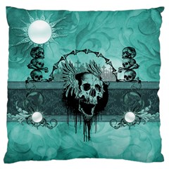 Awesome Skull With Wings Large Flano Cushion Case (two Sides) by FantasyWorld7