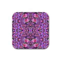 World Wide Blooming Flowers In Colors Beautiful Rubber Square Coaster (4 Pack)  by pepitasart