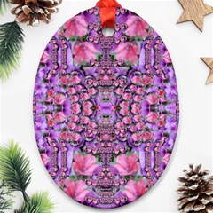 World Wide Blooming Flowers In Colors Beautiful Oval Ornament (two Sides) by pepitasart