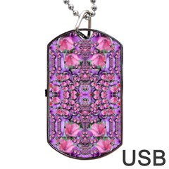 World Wide Blooming Flowers In Colors Beautiful Dog Tag Usb Flash (two Sides) by pepitasart