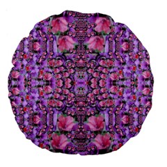 World Wide Blooming Flowers In Colors Beautiful Large 18  Premium Flano Round Cushions by pepitasart